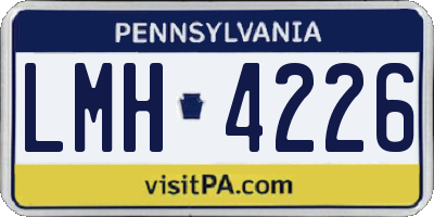 PA license plate LMH4226