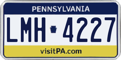 PA license plate LMH4227