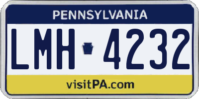 PA license plate LMH4232