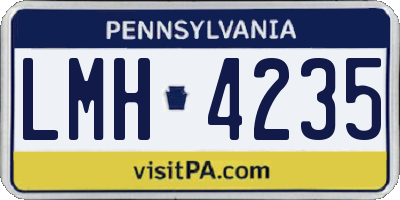 PA license plate LMH4235