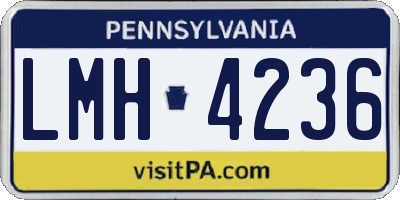 PA license plate LMH4236