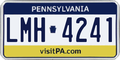 PA license plate LMH4241
