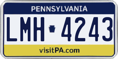 PA license plate LMH4243