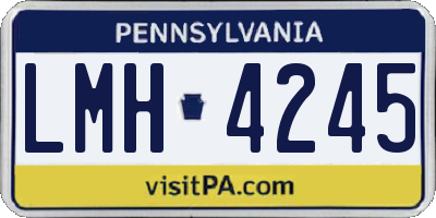PA license plate LMH4245