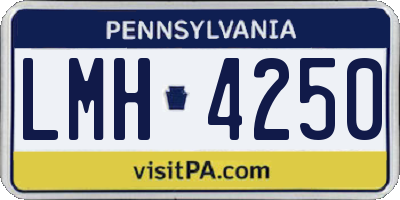PA license plate LMH4250