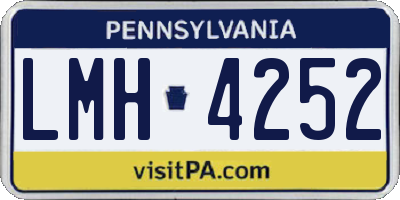PA license plate LMH4252