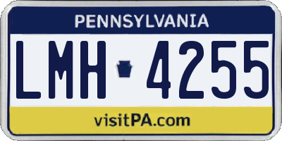 PA license plate LMH4255