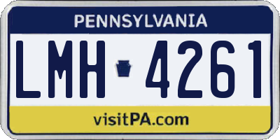 PA license plate LMH4261