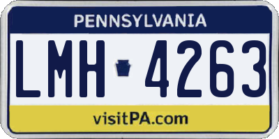 PA license plate LMH4263