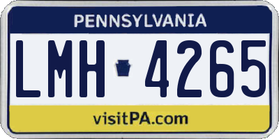 PA license plate LMH4265
