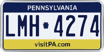 PA license plate LMH4274