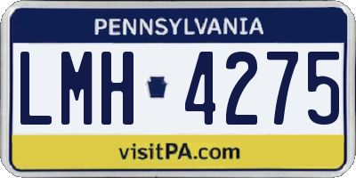 PA license plate LMH4275