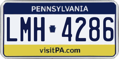 PA license plate LMH4286