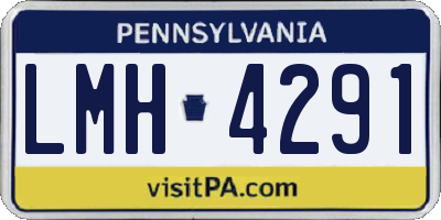 PA license plate LMH4291