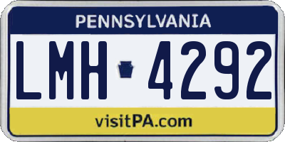 PA license plate LMH4292