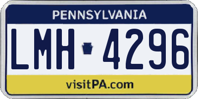PA license plate LMH4296