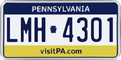 PA license plate LMH4301