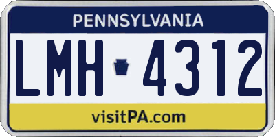PA license plate LMH4312