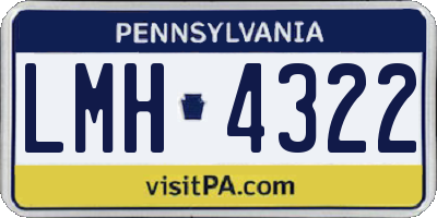 PA license plate LMH4322