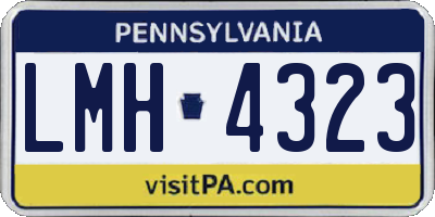 PA license plate LMH4323