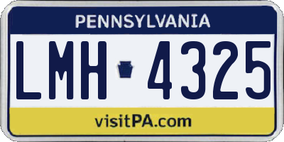 PA license plate LMH4325