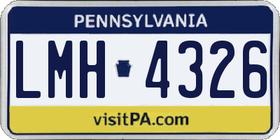 PA license plate LMH4326