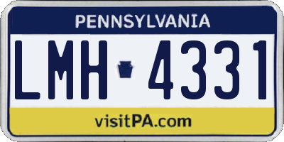 PA license plate LMH4331