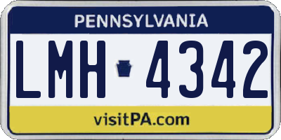 PA license plate LMH4342