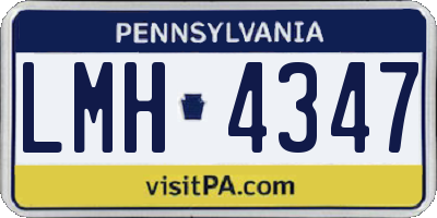PA license plate LMH4347