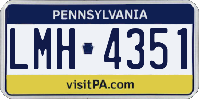 PA license plate LMH4351