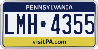 PA license plate LMH4355