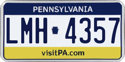 PA license plate LMH4357