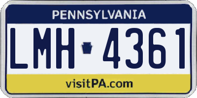 PA license plate LMH4361