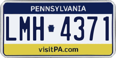 PA license plate LMH4371