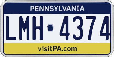 PA license plate LMH4374