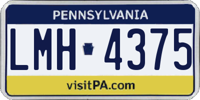 PA license plate LMH4375