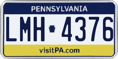 PA license plate LMH4376
