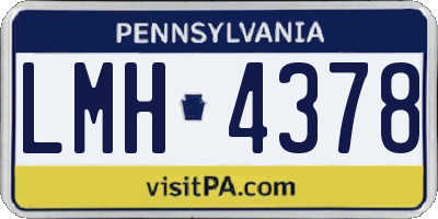 PA license plate LMH4378