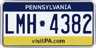 PA license plate LMH4382