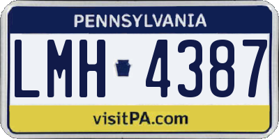 PA license plate LMH4387