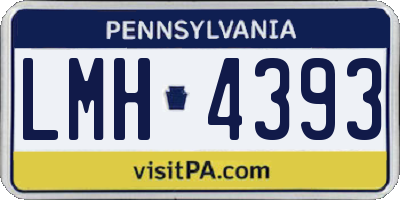 PA license plate LMH4393