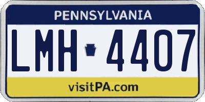 PA license plate LMH4407