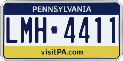 PA license plate LMH4411
