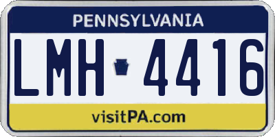 PA license plate LMH4416