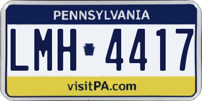 PA license plate LMH4417