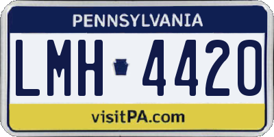 PA license plate LMH4420