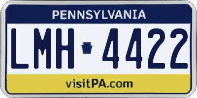 PA license plate LMH4422