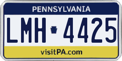 PA license plate LMH4425
