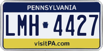 PA license plate LMH4427