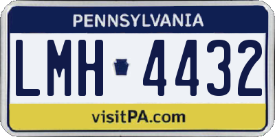 PA license plate LMH4432